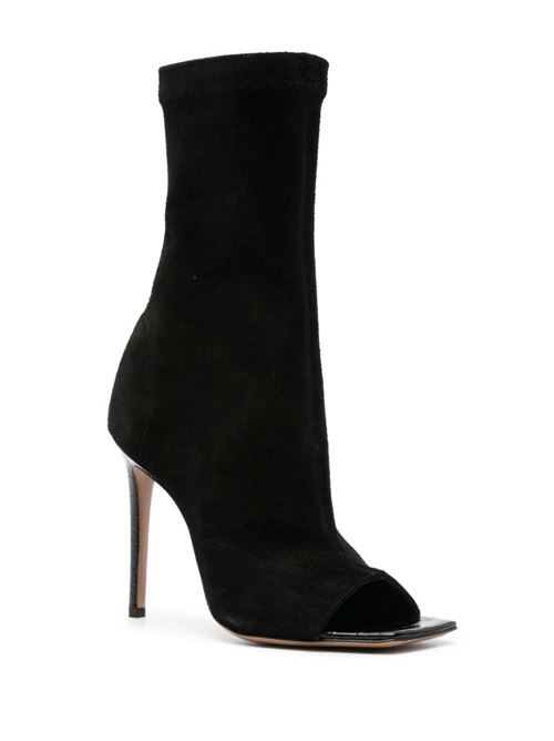 Black calf suede mid-calf boot Paris Texas | PX1155XVST3OFF BLACK